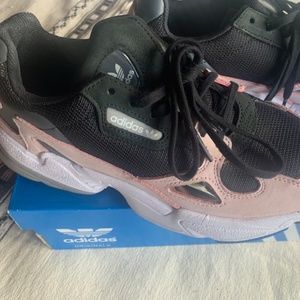Adidas Pink & Black Falcon Women's Sneakers